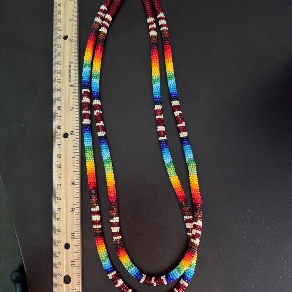 Colorful Native Beaded 2 strand Necklace